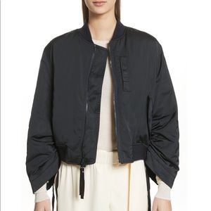 vince ruched bomber jacket
